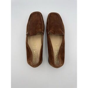 Geox Respira Women's Suede Loafers Brown Driving Moccasins Size EU‎ 38.5